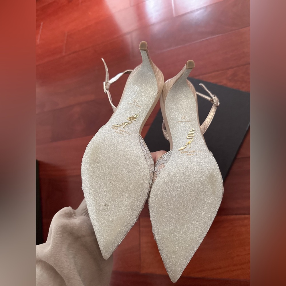 JEWEL SLINGBACKS IN LACE VENEZIANAN 75 - Picture 6 of 7